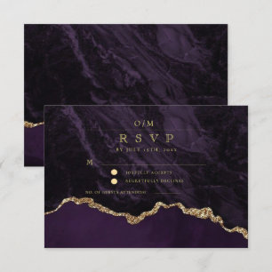 Purple Gold Wedding RSVP Card