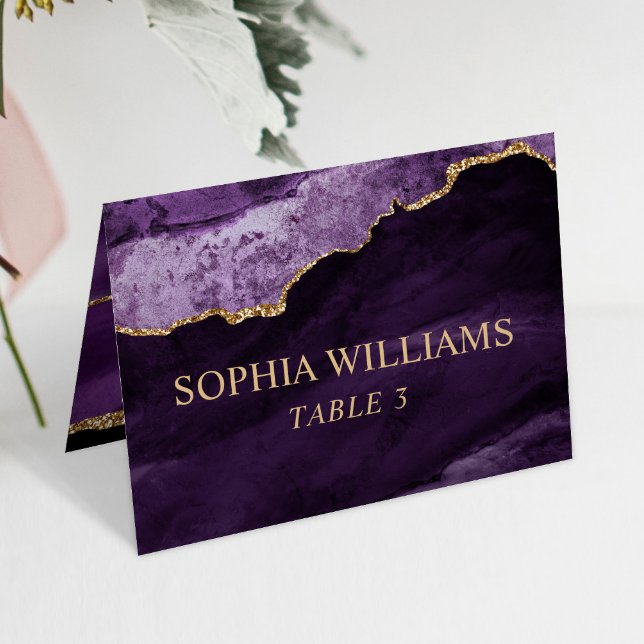 Purple & Gold Wedding Table Card (Creator Uploaded)
