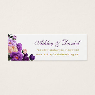Purple Gold Wedding Website Insert Card