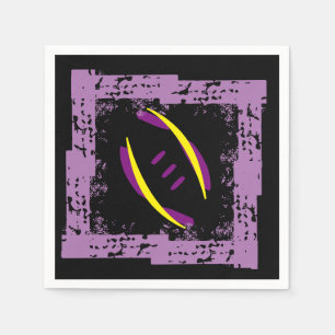 Purple/Golden Yellow/Black Coctail Napkins