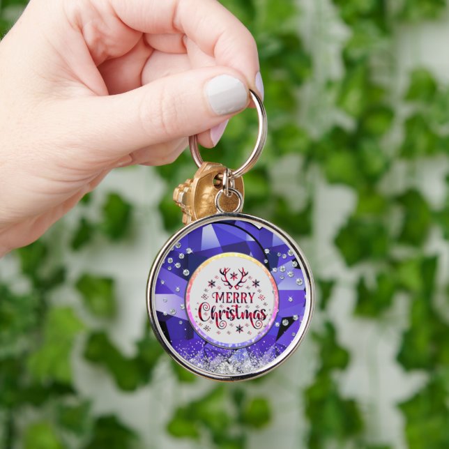 Purple Gorgeous Emerald  Merry Christmas  Key Ring (Hand)