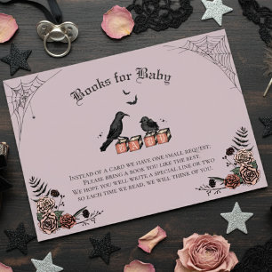 Purple Goth Baby Shower Baby Raven Books for Baby Enclosure Card
