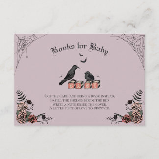 Purple Goth Baby Shower Baby Raven Books for Baby Enclosure Card