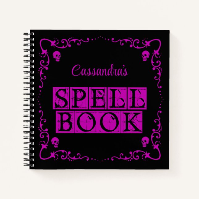 Purple Goth Spell Book Personalised (Front)
