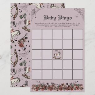 Purple Gothic Baby Shower Rocking Horse Baby Bingo