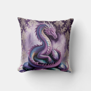 Purple Gothic Dragon Birthday Party  Cushion
