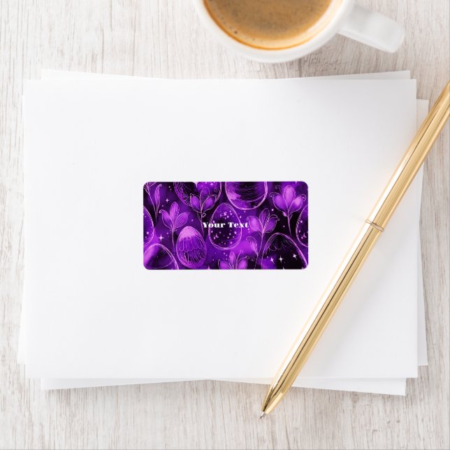 Purple Gothic Easter Pattern Label (Insitu)