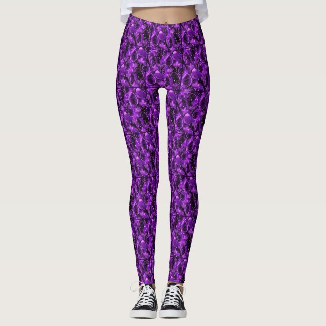 Purple Gothic Easter Pattern Leggings (Front)