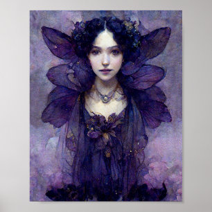 Purple Gothic Fairy Fantasy Art Poster