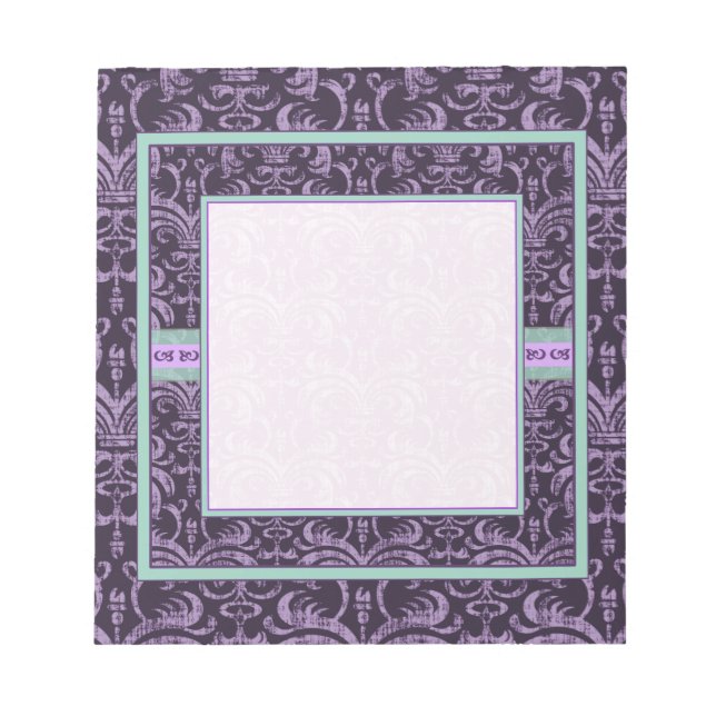 Purple Gothic Grunge Elegant Notepad (Front)