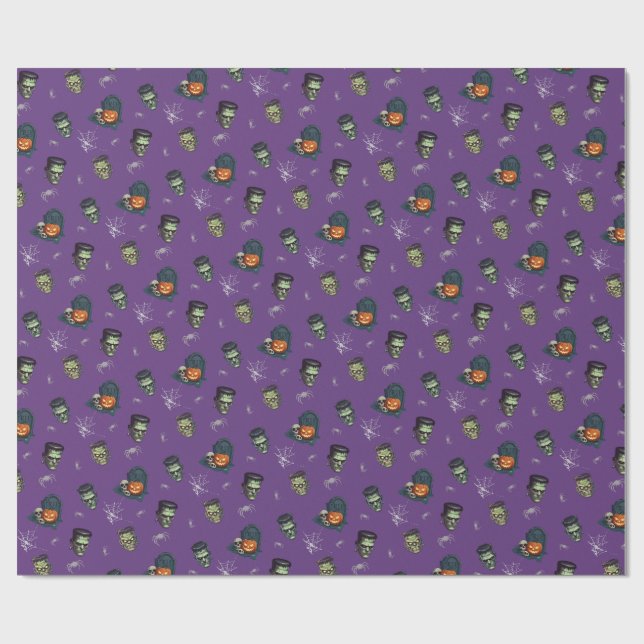 💜 Purple Gothic Halloween Wrapping 🎃🕸️ Wrapping Paper (Flat)
