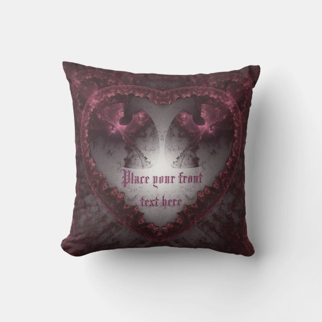 Purple Gothic Heart 001 Cushion (Front)