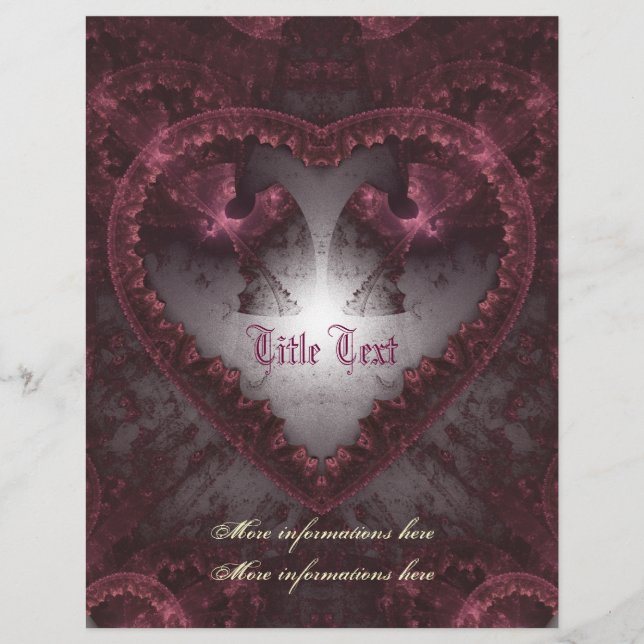 Purple Gothic Heart 001 Flyer (Front)