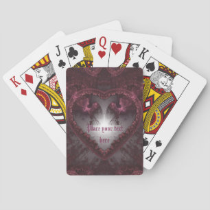 Purple Gothic Heart 001 Playing Cards