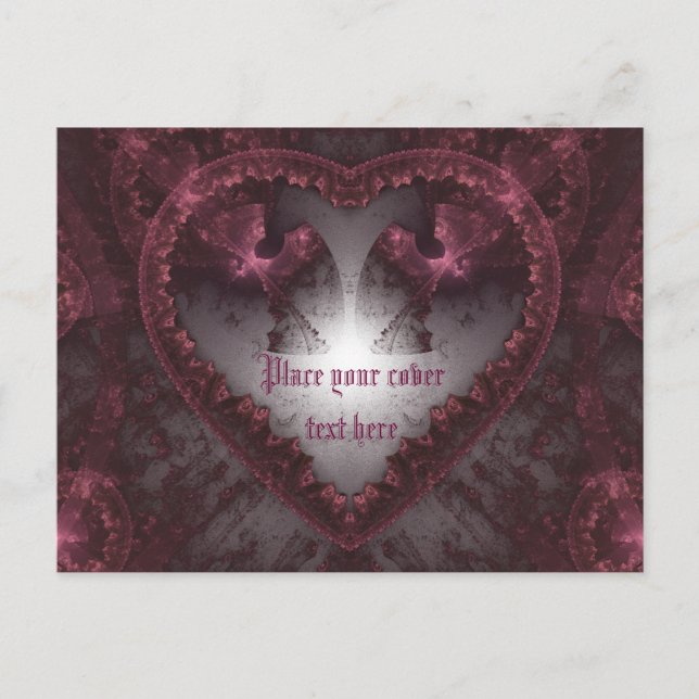 Purple Gothic Heart 001 Postcard (Front)