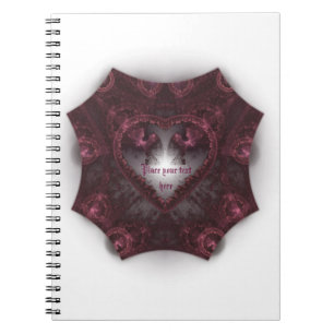 Purple Gothic Heart 001 Spiral Notebook