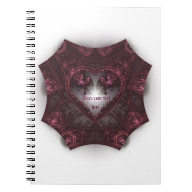Purple Gothic Heart 001 Spiral Notebook (Front)
