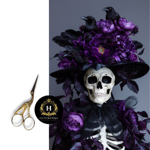 Purple Gothic Raven Skeleton Skull Decoupage Tissue Paper