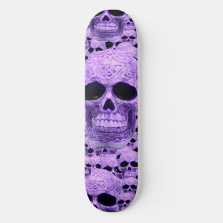 Purple gothic skull pattern skateboard