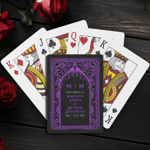 Purple Gothic Vampire Cathedral Wedding Favor Playing Cards
