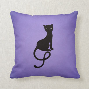 Purple Gracious Evil Black Cat Cushion