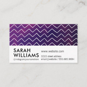 Purple Gradient Background Wavy Line Pattern Business Card