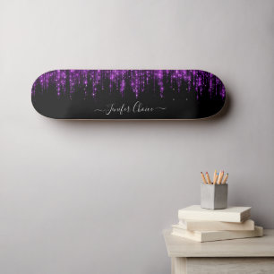 Purple Gradient Custom Name  Skateboard