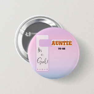 Purple Gradient Cute Eyeball Text Auntie-to-be 6 Cm Round Badge
