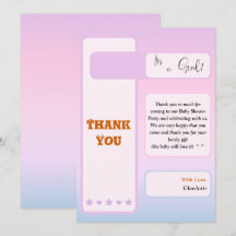 Purple Gradient Cute Eyeball Text Baby Shower