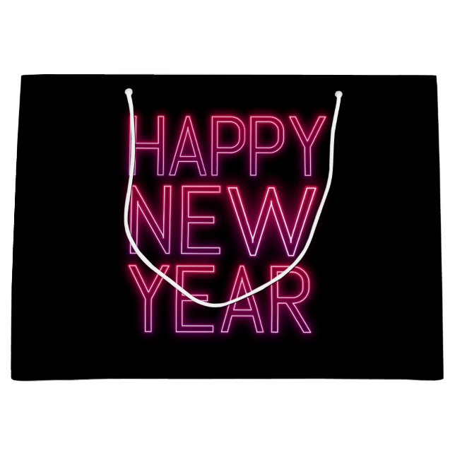 Purple Gradient New Year Large Gift Bag (Front)