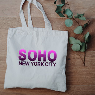 Purple Gradient SOHO New York City Neighbourhoods Tote Bag