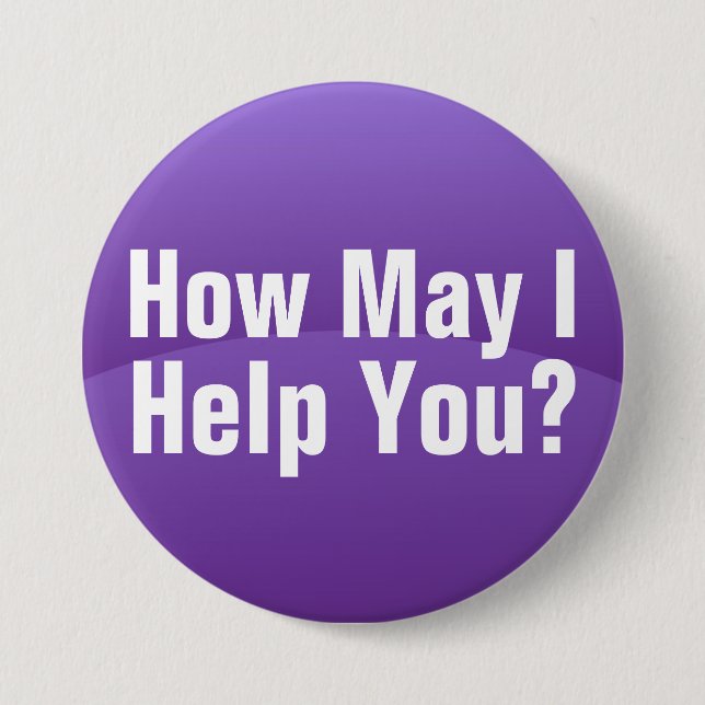 Purple Gradient Wave Help You Button (Front)