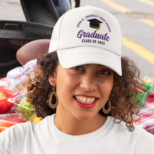 Purple Graduate Custom Class of 2025 Graduation Trucker Hat