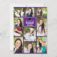 Purple Graduate Photo Collage Modern Graduation