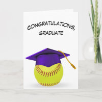 Purple Graduation Cap On a Yellow Softball