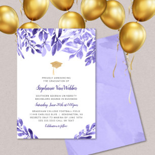Purple Graduation Celebration invitation