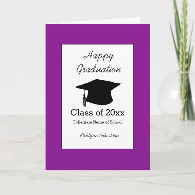 Purple Graduation Class of 2019 Card (Front)