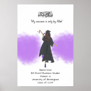 Purple Graduation Degree certificate Poster