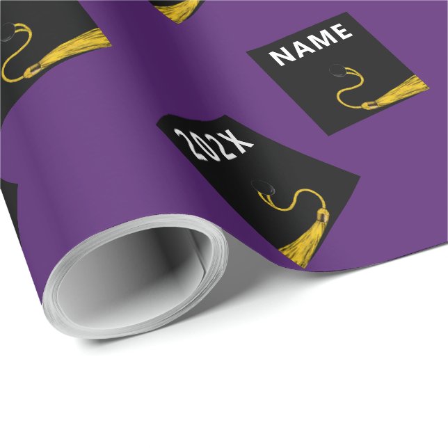 Purple Graduation Gift Wrapping Paper (Roll Corner)