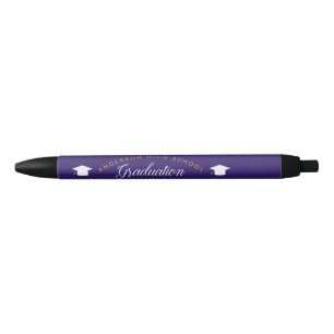 Purple Graduation Keepsake Custom High School Black Ink Pen