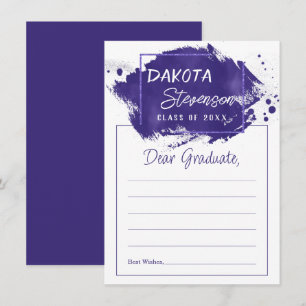 Purple Graduation   Paint Splatter Graduate Advice Invitation