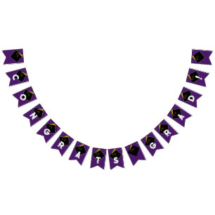 Purple Graduation Party Congrats Decoration Bunting