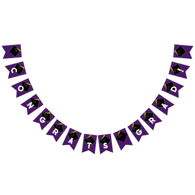 Purple Graduation Party Congrats Decoration Bunting (All)