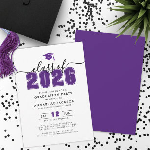 Purple Graduation Party Invitation