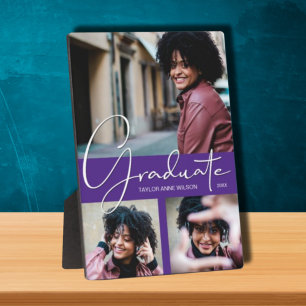 Purple Graduation Photo Collage Plaque
