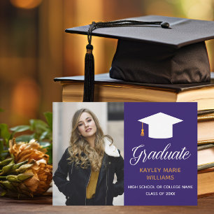 Purple Graduation Photo Modern 2026 Graduate  Announcement
