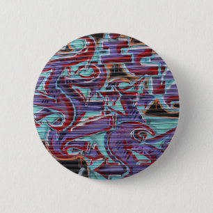 Purple Graffiti on Shutter 6 Cm Round Badge
