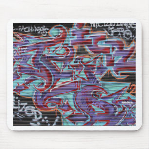 Purple Graffiti on Shutter Mouse Pad