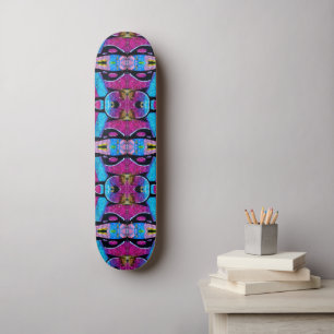 Purple graffiti skateboard. skateboard