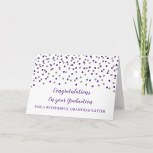 Purple Granddaughter Congratulations Graduation Card